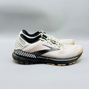Brooks Shoes Womens 9 White Black Adrenaline GTS 22 Running Athletic Sneakers